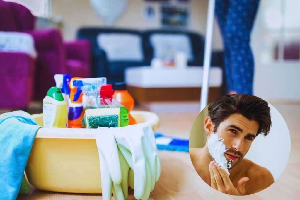 pulizie con la schiuma da barba