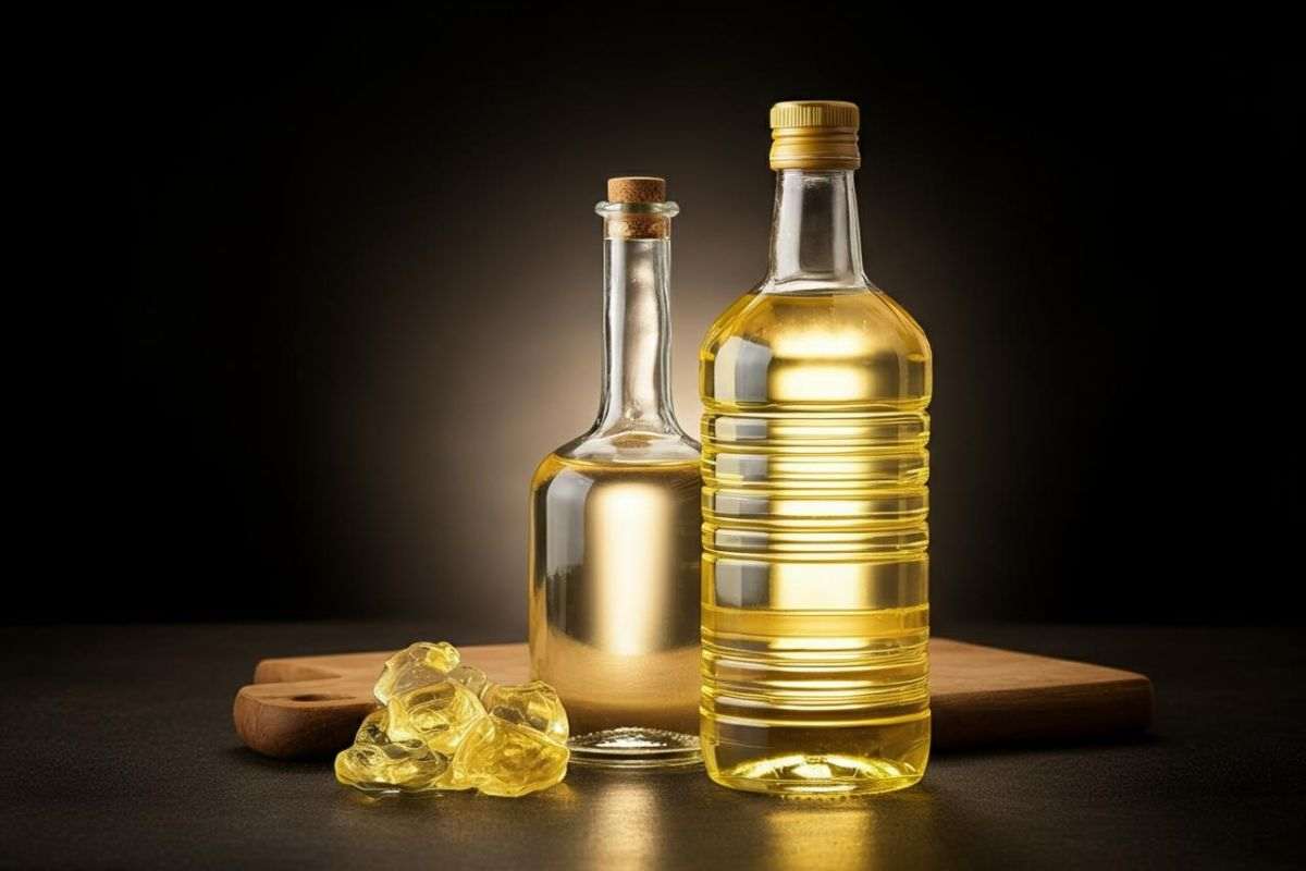 Aceto e olio d'oliva, mobili in legno