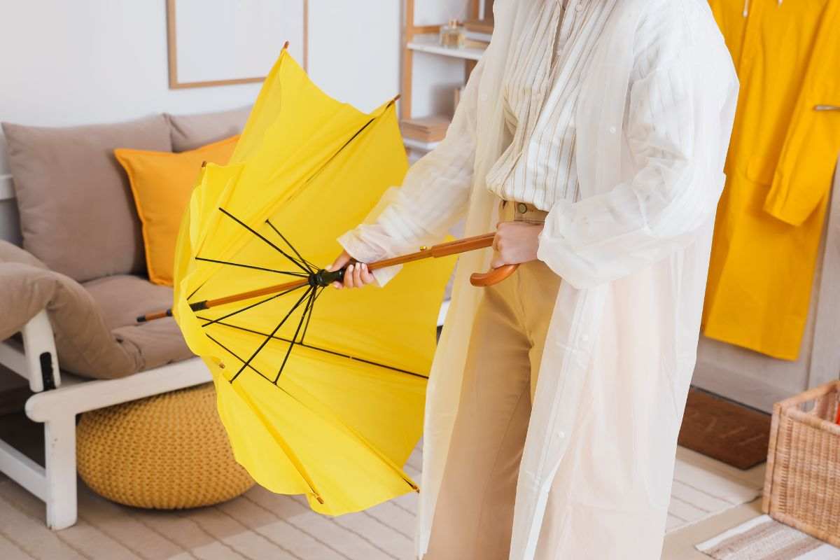 asciugare ombrello ruggine tessuto