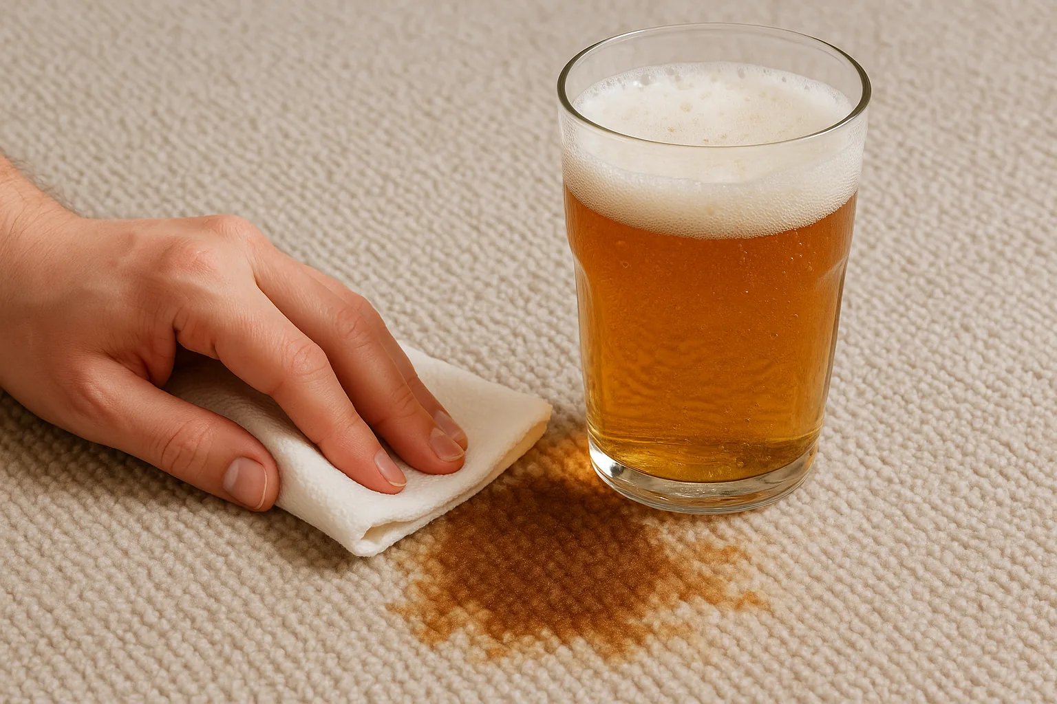 Macchie su tappeti: come usare la birra per rimuoverle
